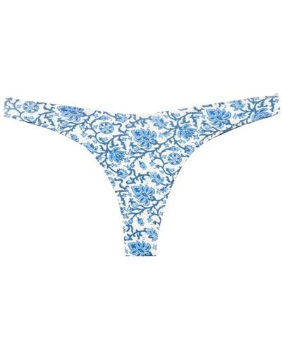 Mc2 Saint Barth Naomi Ajrakh-print Bikini Bottoms - Blue