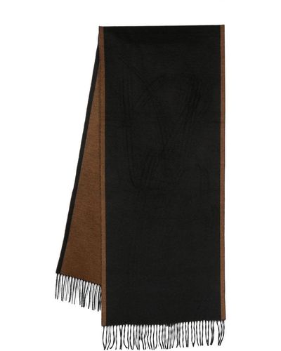 Zegna Two-tone Fringed-edge Scarf - Black