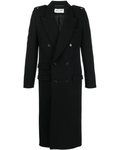 Saint Laurent Double-breasted Coat - Black