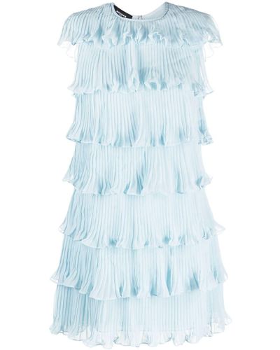 Rochas Robe courte à volants superposés - Bleu