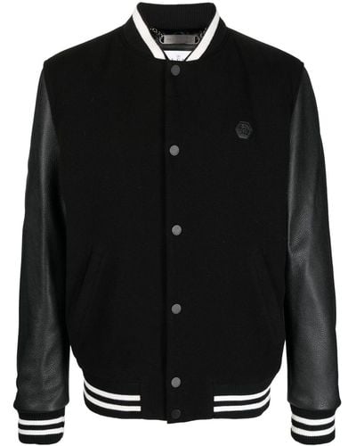 Philipp Plein Studded-skull Bomber Jacket - Black