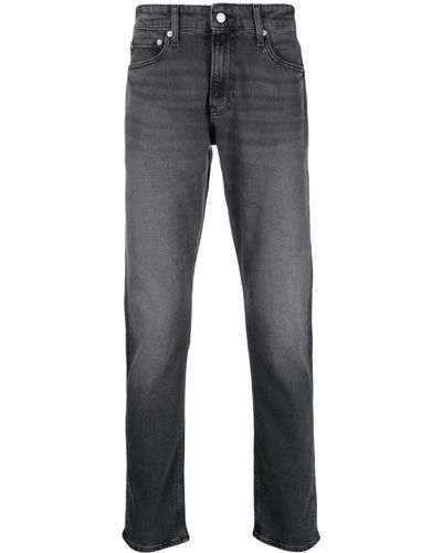 Calvin Klein Mid-rise Tapered-leg Jeans - Gray