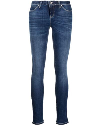 Emporio Armani Halbhohe Skinny-Jeans - Blau