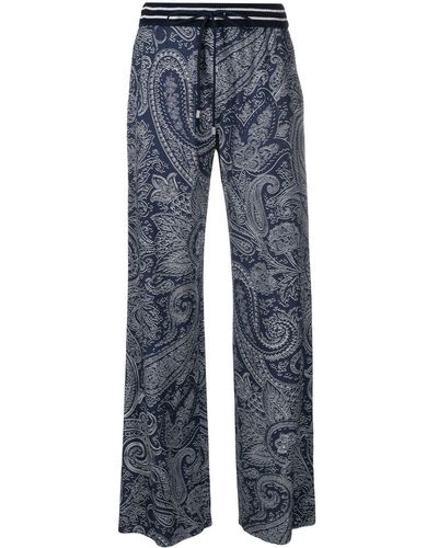 Etro Pantaloni con stampa paisley - Blu