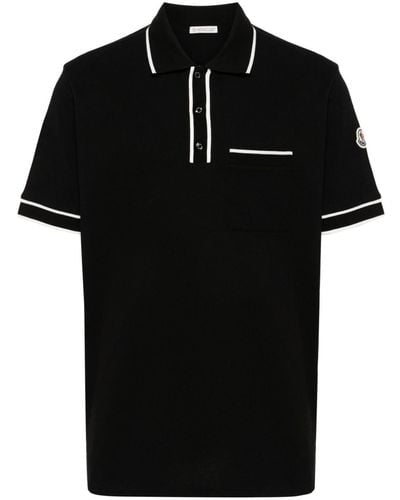 Moncler Poloshirt mit Logo-Patch - Schwarz