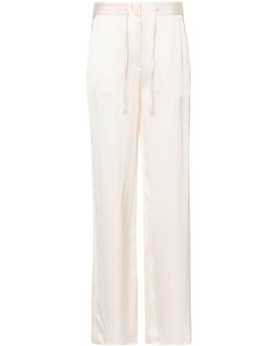 Lardini Satin straight-leg trousers - Blanc