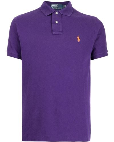 Polo Ralph Lauren Embroidered-pony Polo Shirt - Purple