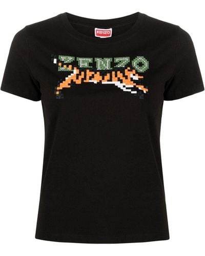 KENZO T-shirt Met Borduurwerk - Zwart