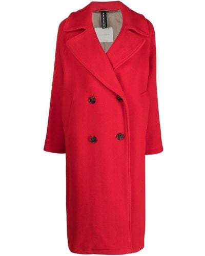 Mackintosh Robina Double-breasted Coat - Red
