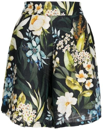 Bambah Pantalones cortos Black Gardenia con pinzas - Verde