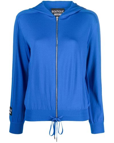 Boutique Moschino Sudadera con capucha y parche del logo - Azul