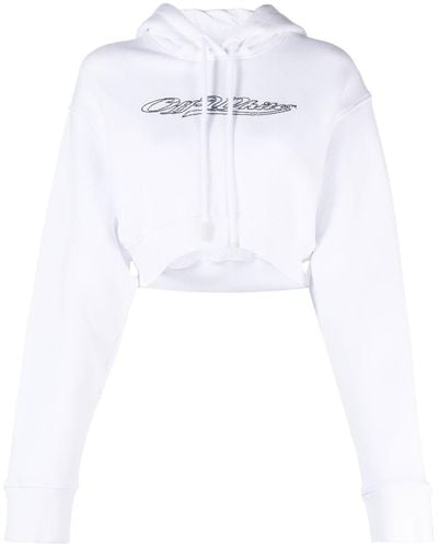 Off-White c/o Virgil Abloh Bling Cropped-Hoodie - Weiß