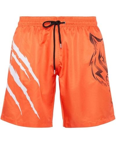 Philipp Plein Graphic-print Swim Shorts - Orange