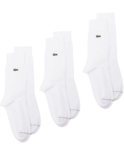Lacoste Drie Paar Sokken Met Geborduurd Logo - Wit