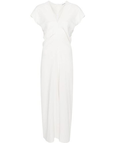 P.A.R.O.S.H. Ruched Cady Midi Dress - White