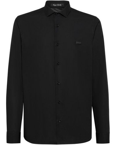 Philipp Plein Crystal-embellished Long-sleeve Shirt - Black