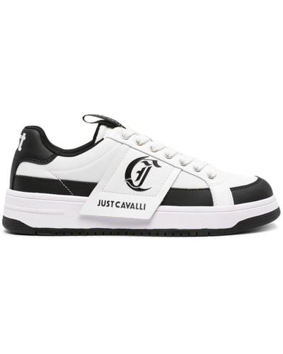 Just Cavalli Logo-print Leather Sneakers - White