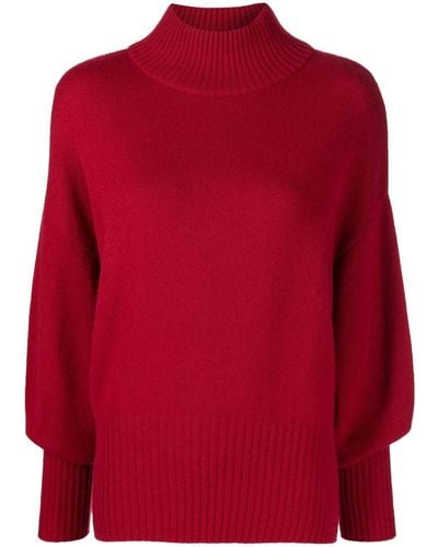N.Peal Cashmere Mock-neck Cashmere Sweater - Red