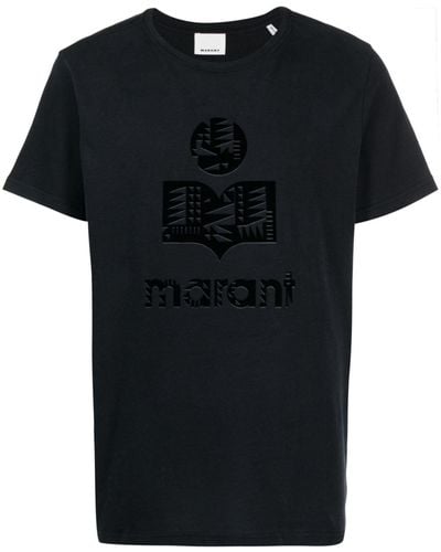 Isabel Marant Zafferh Logo-embossed Organic Cotton T-shirt - Black