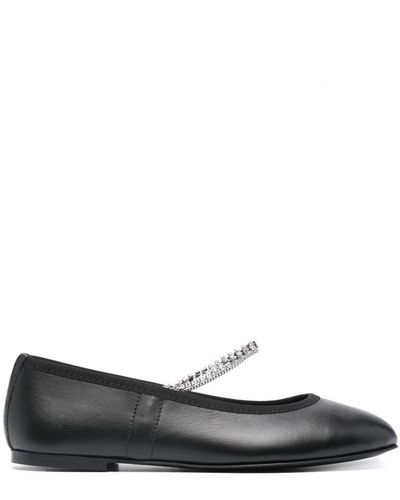 KATE CATE Juliette Leather Ballerina Shoes - Black
