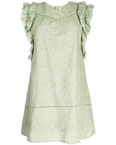 B+ AB Midi-jurk Met Broderie Detail - Groen