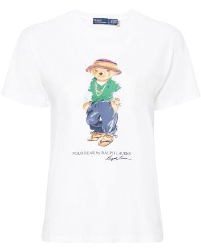 Polo Ralph Lauren T-shirt en coton à imprimé Polo Bear - Blanc