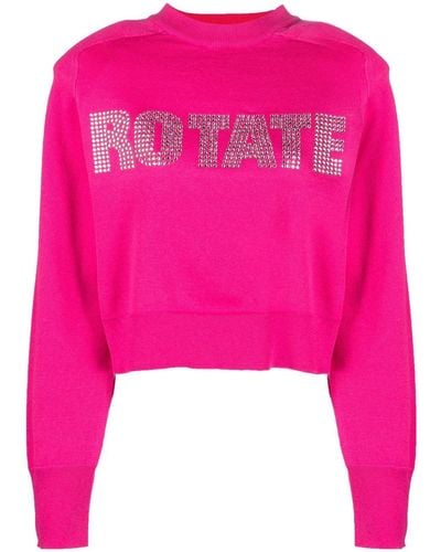 ROTATE BIRGER CHRISTENSEN Shandy Pullover mit Strass - Pink