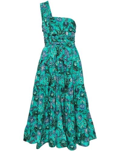 Ulla Johnson Ellie floral-print cotton midi dress - Blau