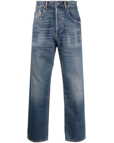 Lardini Gerade Jeans in Distressed-Optik - Blau