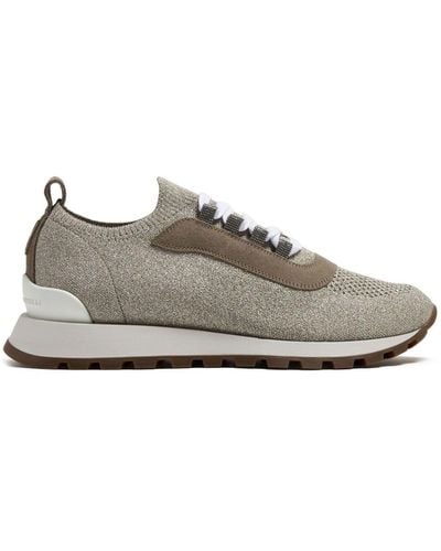 Brunello Cucinelli Round-toe Paneled Sneakers - Gray
