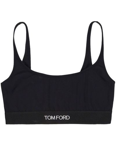 Tom Ford Bralette Signature con banda logo - Nero