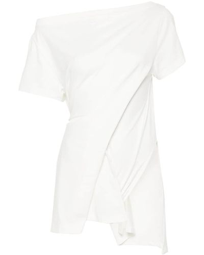 Courreges Boat-neck Cotton Bodysuit - White