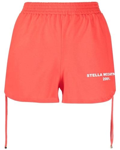 Stella McCartney Shorts con coulisse laterale - Rosso