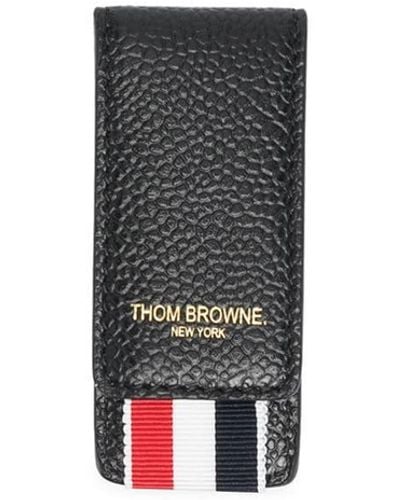 Thom Browne Grosgain-loop Logo-embossed Cardholder - Black