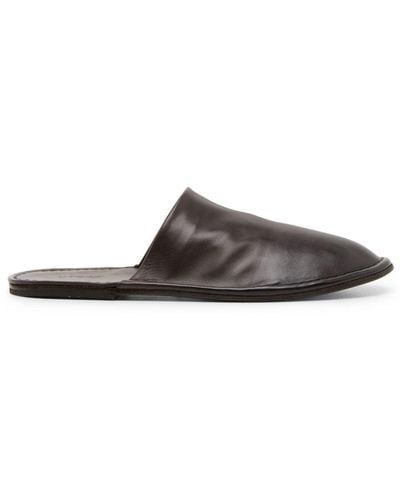 Marsèll Round-toe Leather Slippers - Brown