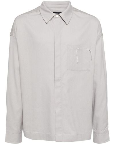 FIVE CM Logo-embroidered Panelled Shirt - White