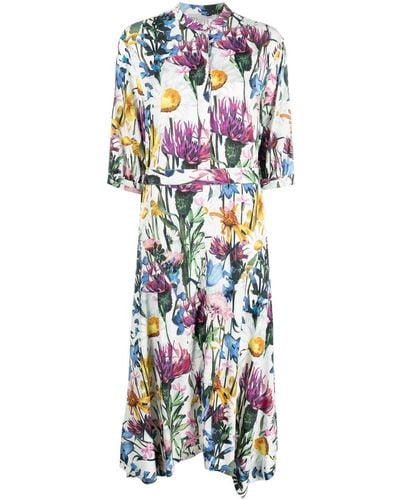 Stella McCartney Kleid mit Blumen-Print - Weiß