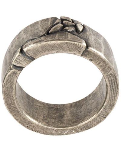 Tobias Wistisen Embossed Design Ring - Metallic