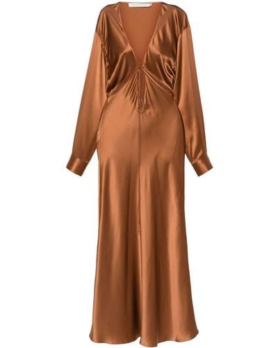Christopher Esber Cusco Silk Maxi Dress - Brown