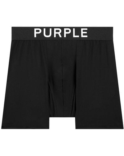 Purple Brand Logo-waist Boxer Shorts (set Of Two) - Black