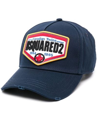 DSquared² Logo-patch Cotton Baseball Cap - Blue