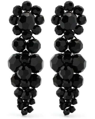 Simone Rocha Pendientes Mini Cluster con cristal - Negro