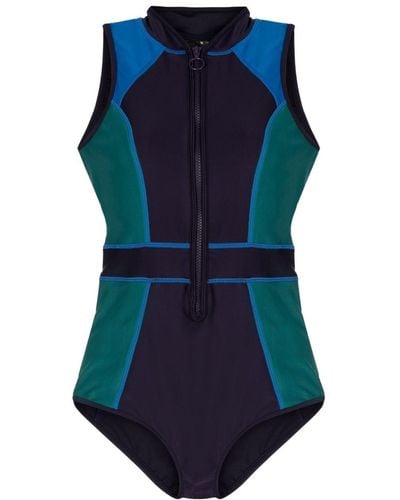 Duskii Tank Colour-block Swimsuit - Blue