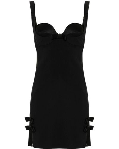 Elisabetta Franchi Short Dress With Bow And Bustier Neckline - Black