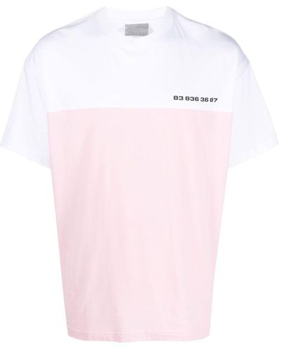 VTMNTS Logo-print Colour-block T-shirt - Pink