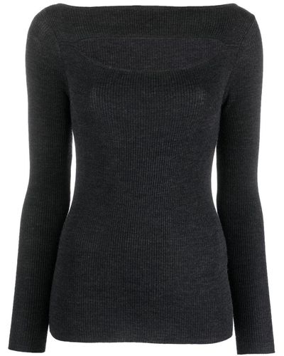 P.A.R.O.S.H. Cut-out Wool Sweatshirt - Black
