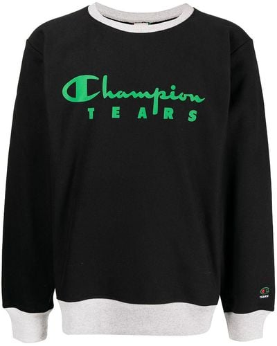 DENIM TEARS X Champion ロゴ スウェットシャツ - ブラック