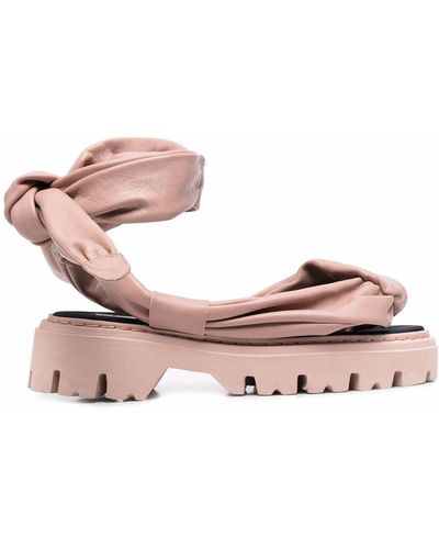 N°21 Tie-fastening Leather Sandals - Pink