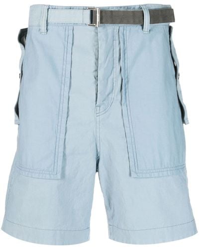 Sacai Straight-leg Cargo Shorts - Blue