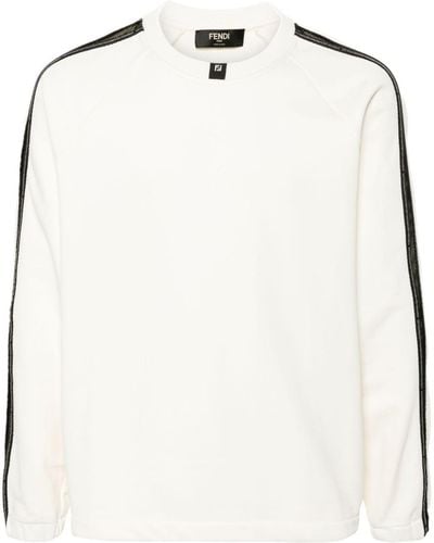 Fendi Logo-trim Sweatshirt - White
